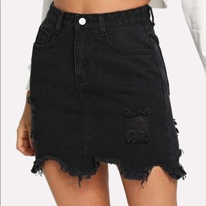 Black Denim Skirt